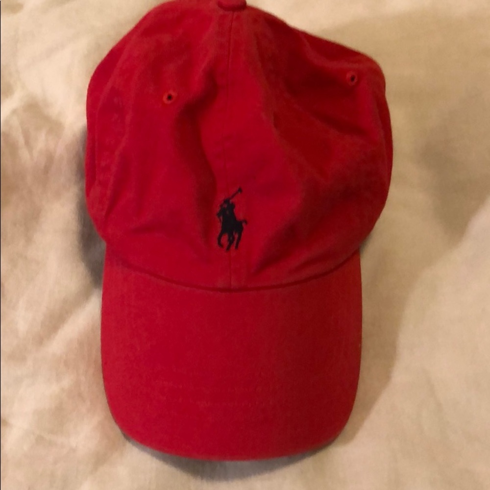 Lightly used red polo hat